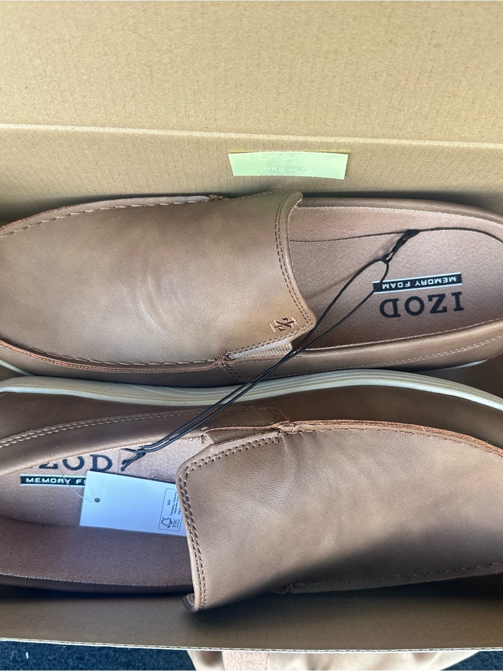 Izod Men's Light Brown Slip-On Casual Loafers